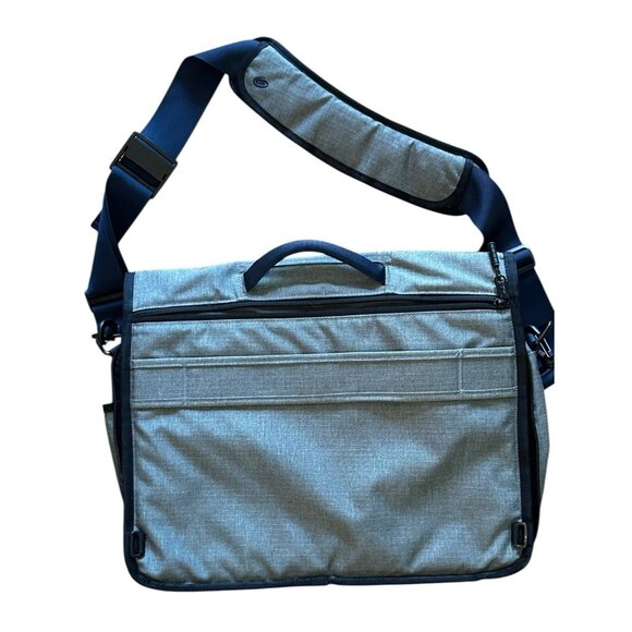 Timbuk2 Command Laptop Messenger Bag Crossbody Gray Navy Blue Travel - Picture 10 of 12